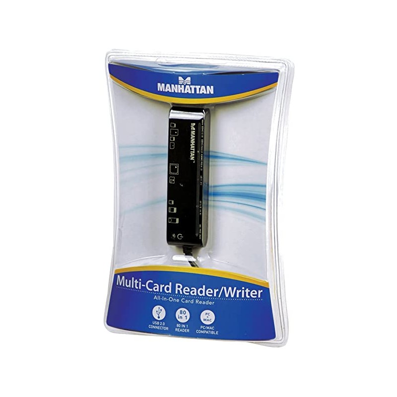 Manhattan Multi-Card Reader/Writer USB 2.0 Nero Lettore di schede