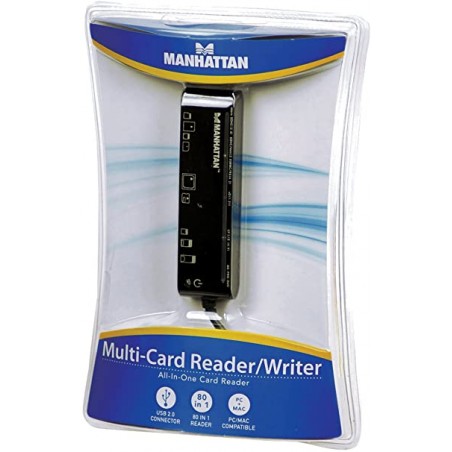Manhattan Multi-Card Reader/Writer USB 2.0 Nero Lettore di schede