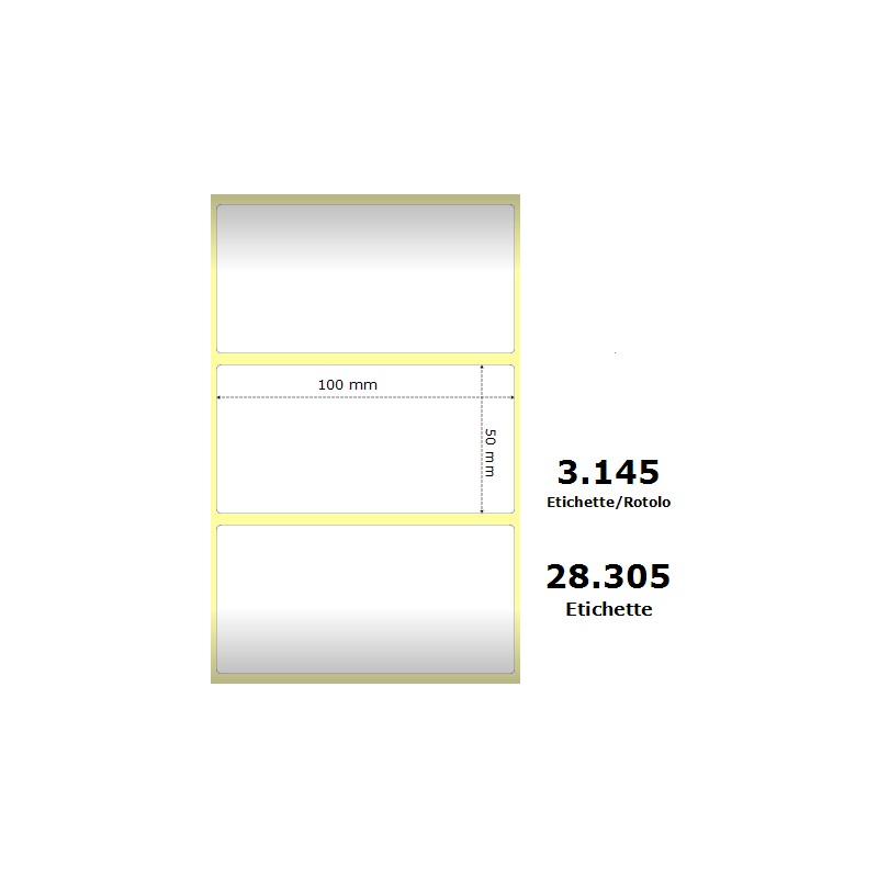 REZ10050F Etichette in carta normale (vellum), formato 100 x 50 mm.